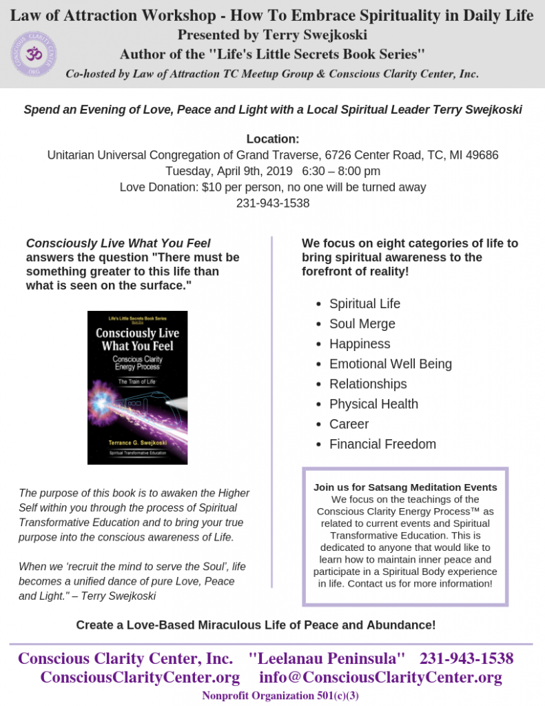 Law of Attraction Workshop - Author, Terry Swejkoski
